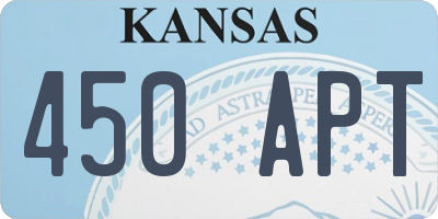 KS license plate 450APT