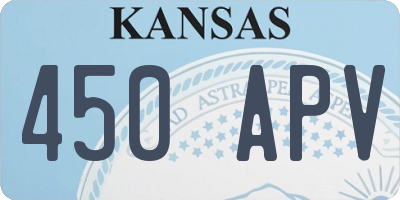 KS license plate 450APV