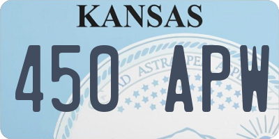 KS license plate 450APW