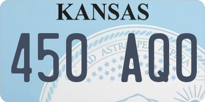 KS license plate 450AQO