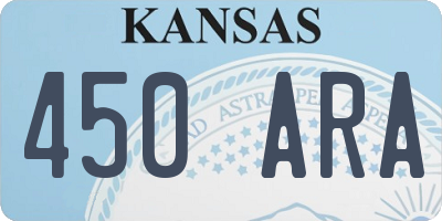 KS license plate 450ARA