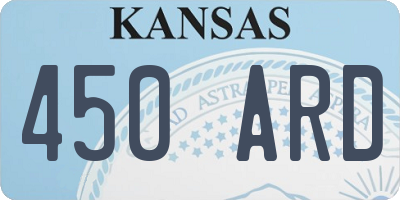 KS license plate 450ARD