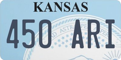 KS license plate 450ARI