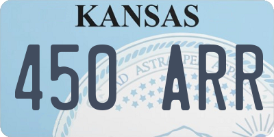 KS license plate 450ARR