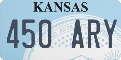 KS license plate 450ARY