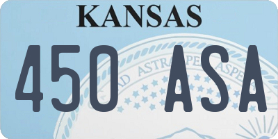 KS license plate 450ASA