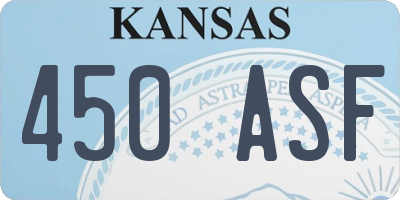 KS license plate 450ASF