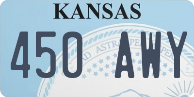 KS license plate 450AWY