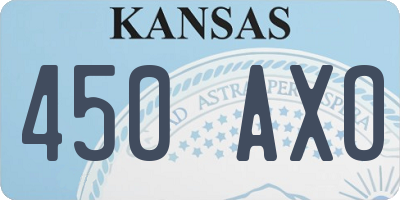 KS license plate 450AXO