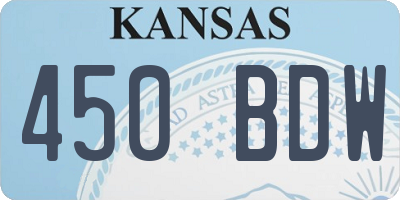 KS license plate 450BDW
