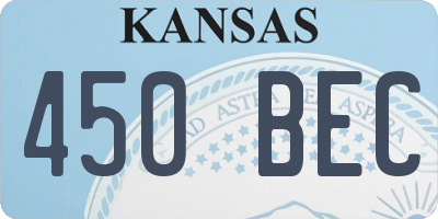 KS license plate 450BEC