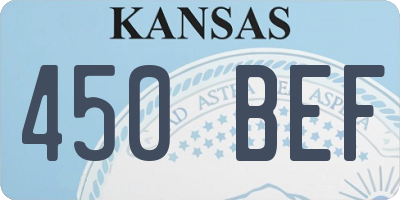 KS license plate 450BEF