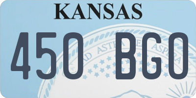 KS license plate 450BGO