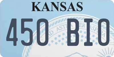 KS license plate 450BIO