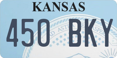 KS license plate 450BKY