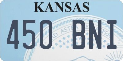 KS license plate 450BNI