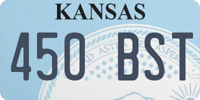 KS license plate 450BST