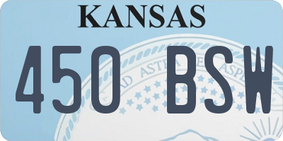 KS license plate 450BSW