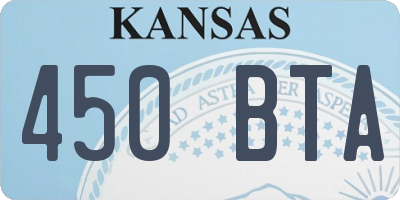 KS license plate 450BTA