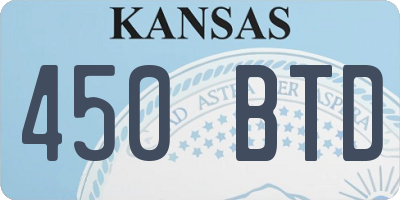 KS license plate 450BTD