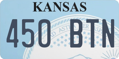 KS license plate 450BTN
