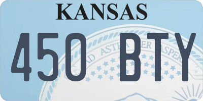 KS license plate 450BTY