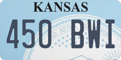 KS license plate 450BWI