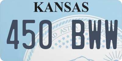 KS license plate 450BWW