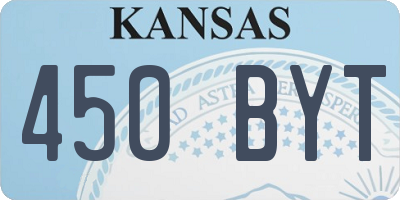 KS license plate 450BYT