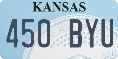 KS license plate 450BYU