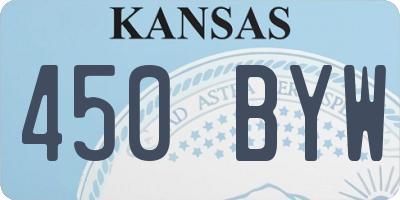 KS license plate 450BYW