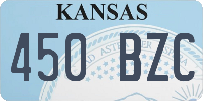 KS license plate 450BZC
