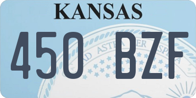 KS license plate 450BZF