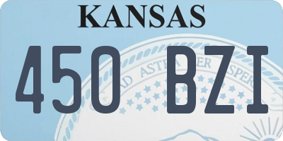 KS license plate 450BZI