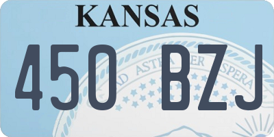 KS license plate 450BZJ