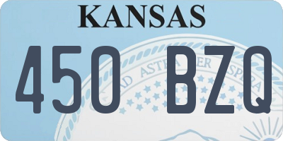 KS license plate 450BZQ