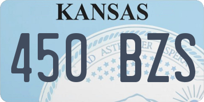 KS license plate 450BZS
