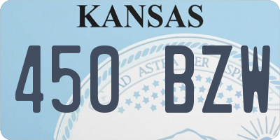 KS license plate 450BZW