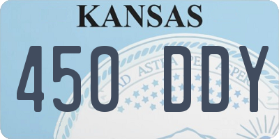 KS license plate 450DDY