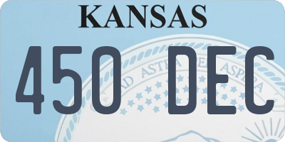 KS license plate 450DEC