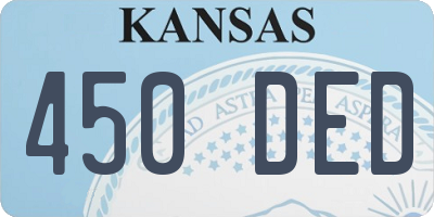 KS license plate 450DED