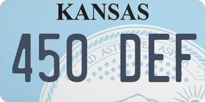 KS license plate 450DEF
