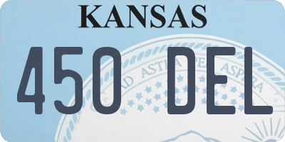 KS license plate 450DEL