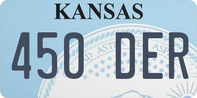 KS license plate 450DER