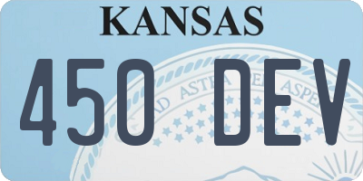 KS license plate 450DEV