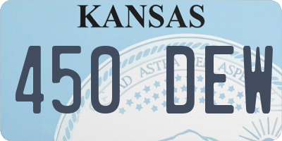 KS license plate 450DEW