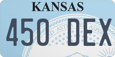KS license plate 450DEX