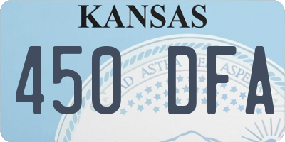 KS license plate 450DFA