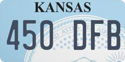 KS license plate 450DFB