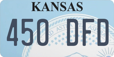 KS license plate 450DFD